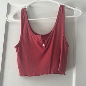 American Eagle red cropped tank top - size small